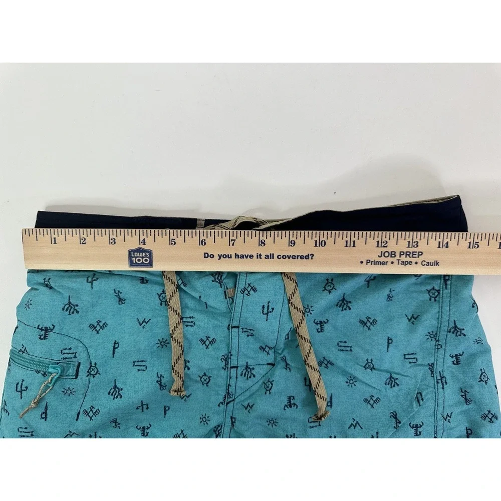 Patagonia Board Shorts Men's 28 Swim Surf Drawstring Cactus Print Blue‎